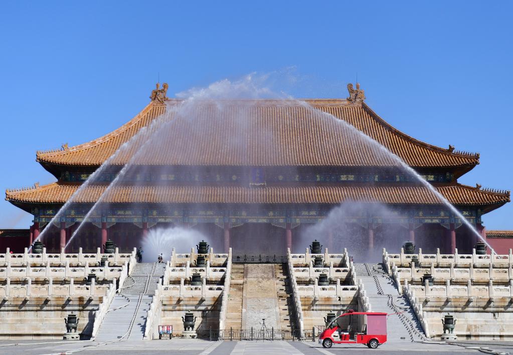 北京市文物古建筑消防救援综合实战演练在故宫博物院举行