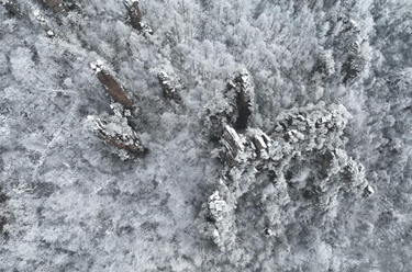 湖南张家界：俯瞰冰雪峰林