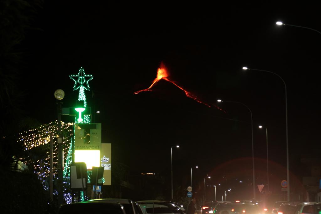 喷发中的意大利埃特纳火山