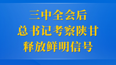 第一观察 | 三中全会后总书记考察陕甘释放鲜明信号